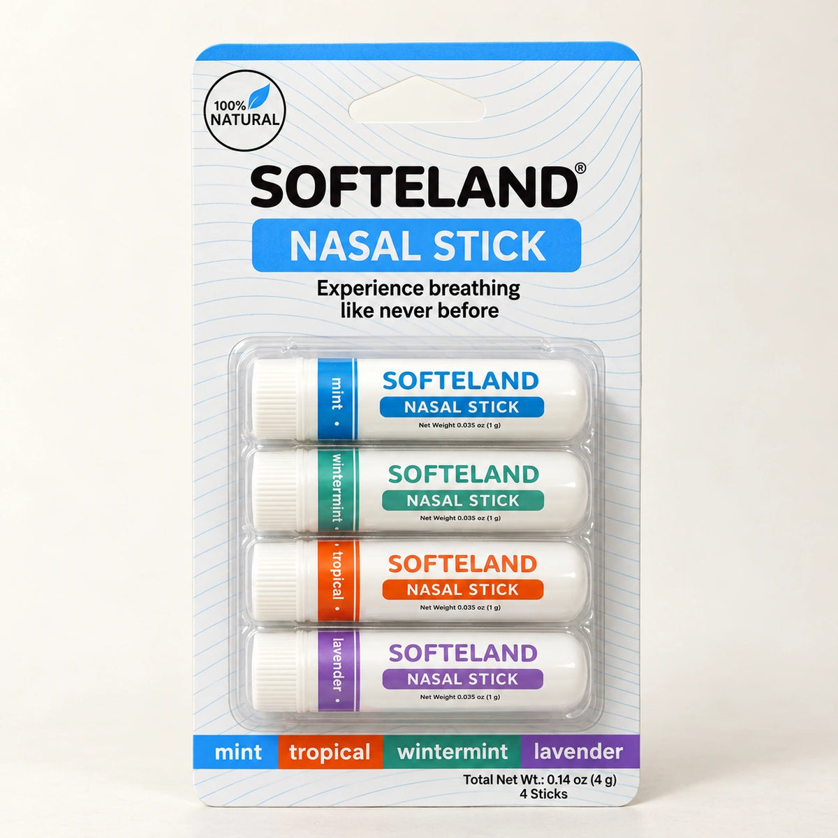 Pack de 4 Barras Nasales Aromáticas