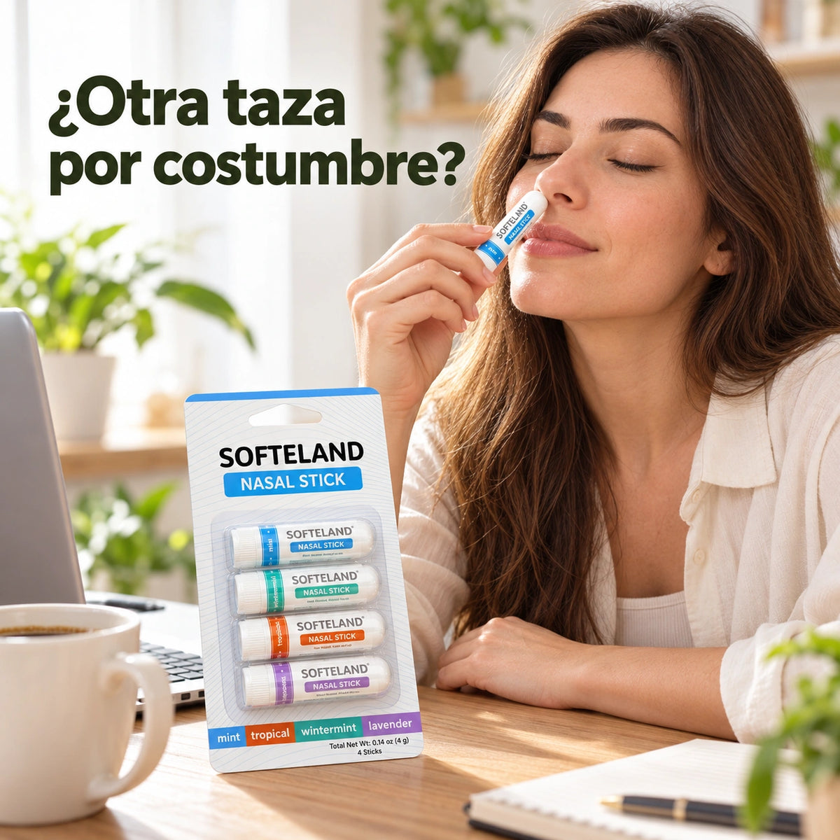 Pack de 4 Barras Nasales Aromáticas